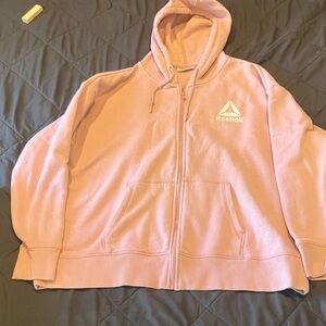 Reebok Light Pink Zip-Up Hoodie